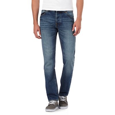 St George by Duffer Mid blue stonewash straight fit jeans